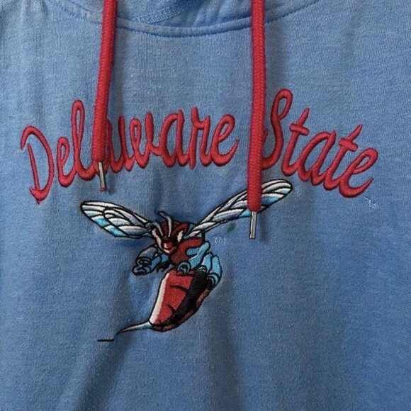 Colosseum Delaware State Hornets Hoodie Sweatshirt Jacket Blue Red Size Large - Picture 5 of 11